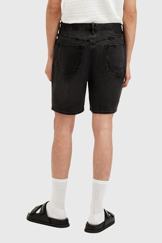 Bermudas direitas de ganga - Preto