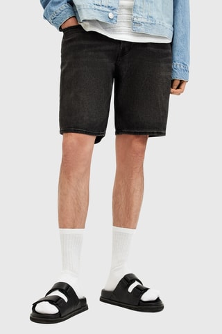 Bermudas direitas de ganga - Preto