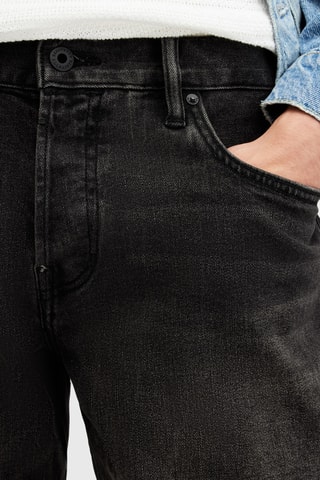 Bermudas direitas de ganga - Preto