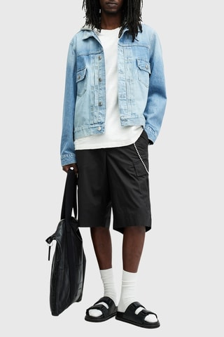 Bermudas relaxed em algodão biológico - Preto