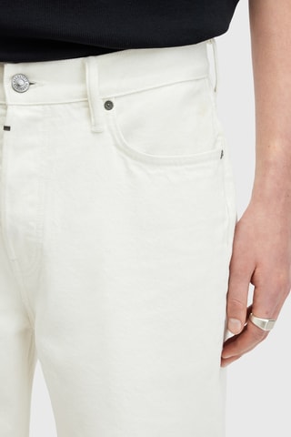 Calças de ganga wide legs em algodão biológico - Branco