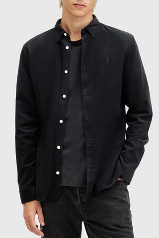Camisa slim em algodão biológico - Preto