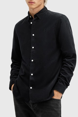 Camisa slim em algodão biológico - Preto