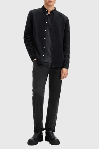 Camisa slim em algodão biológico - Preto