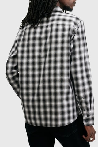 Camisa relaxed em algodão biológico Blues - Preto