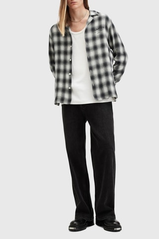 Camisa relaxed em algodão biológico Grace - Preto e branco