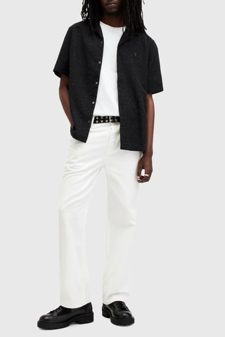 Camisa relaxed em algodão biológico - Preto mesclado