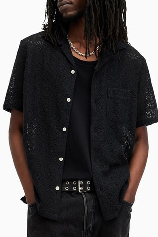 Camisa relaxed em algodão biológico - Preto