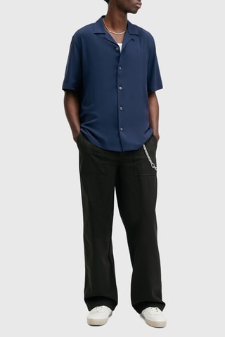 Camisa relaxed - Azul-marinho