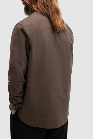 Camisa relaxed em algodão biológico - Castanho mesclado