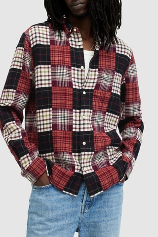 Camisa relaxed em algodão biológico - Vermelho