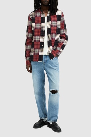 Camisa relaxed em algodão biológico - Vermelho