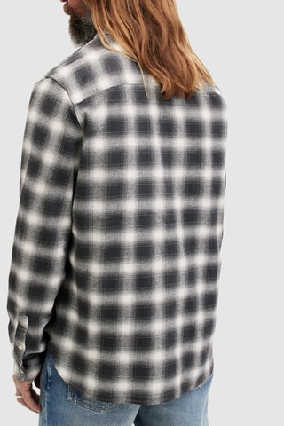 Camisa relaxed em algodão biológico - Preto e branco
