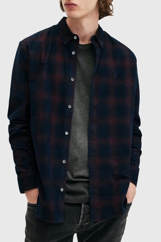 Camisa relaxed em algodão biológico - Azul-marinho