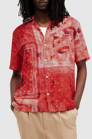 Camisa relaxed em algodão biológico - Vermelho