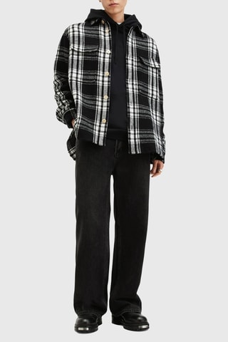 Sobrecamisa relaxed em algodão biológico - Preto