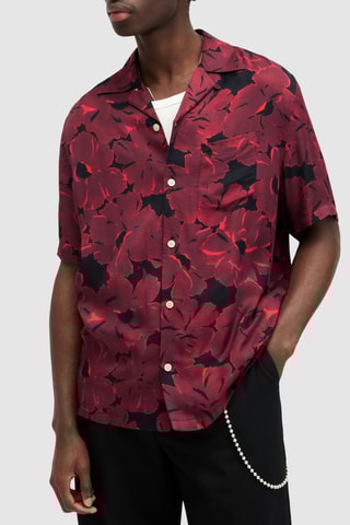 Camisa relaxed - Vermelho e preto