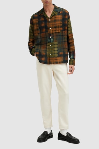 Camisa relaxed em algodão biológico - Castanho
