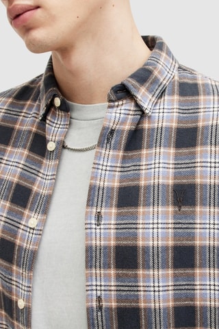 Camisa relaxed em algodão biológico - Azul-marinho