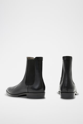 Botins Chelsea em couro - Preto