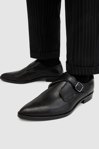 Derbies com fivela em couro - Preto