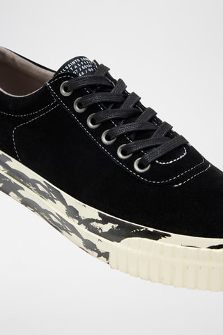Sapatilhas com plataforma em nobuck - Preto