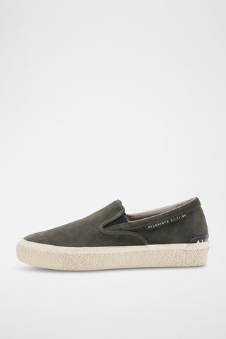 Slip-on com plataforma em nobuck - Cinzento