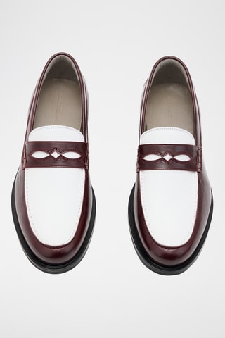 Mocassins em couro envernizado Newton - Bordô