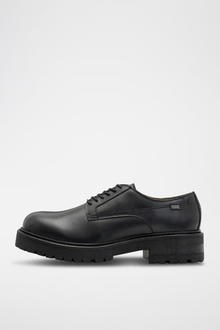Derbies com plataforma em couro Tigress - Preto