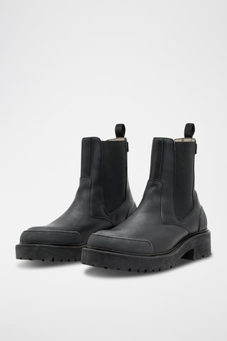 Botins Chelsea em couro Willow - Preto
