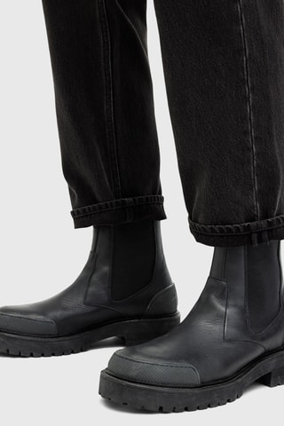 Botins Chelsea em couro Willow - Preto