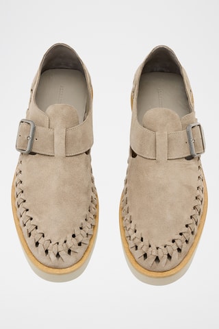 Derbies com fivela em nobuck - Bege