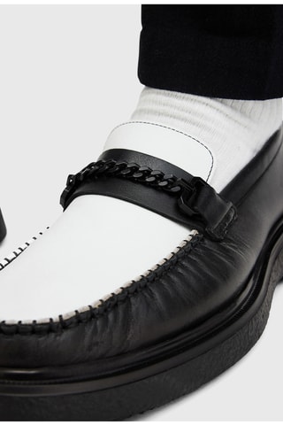 Mocassins com plataforma em couro - Preto