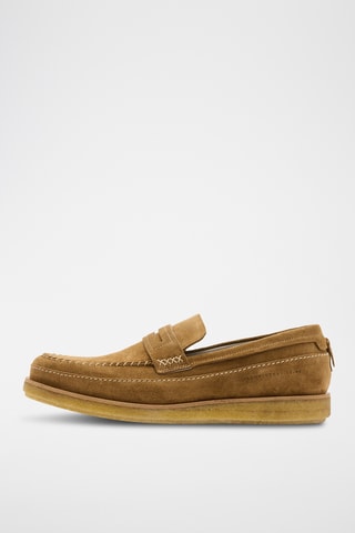 Mocassins em nobuck - Castanho-claro