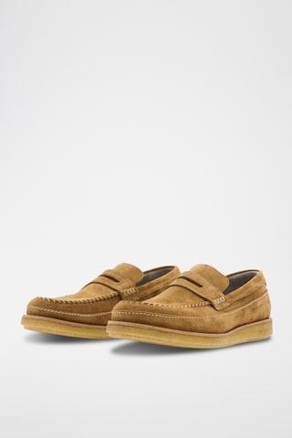 Mocassins em nobuck - Castanho-claro