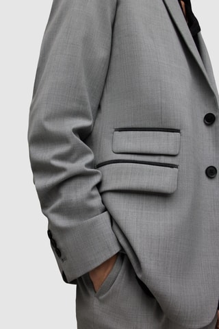 Blazer em lã Ava - Cinzento-claro