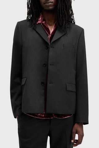 Blazer slim em lã Mabel - Antracite