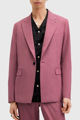 Blazer skinny em lã - Rosa