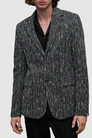 Blazer em lã - Preto mesclado