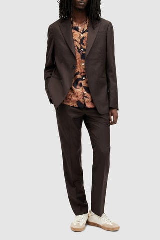 Blazer relaxed em lã - Castanho-escuro