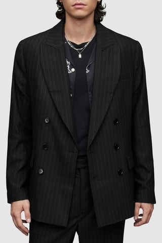 Blazer em lã e pelos de coelho angorá - Preto