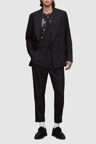 Blazer em lã e pelos de coelho angorá - Preto