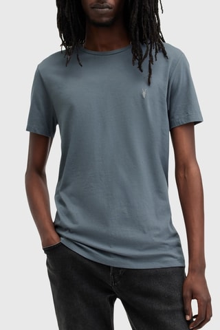 T-shirt slim en coton biologique - Bleu-gris