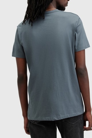 T-shirt slim en coton biologique - Bleu-gris