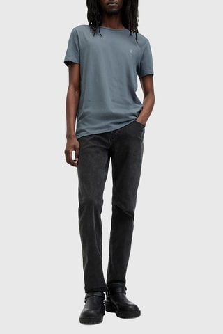 T-shirt slim en coton biologique - Bleu-gris