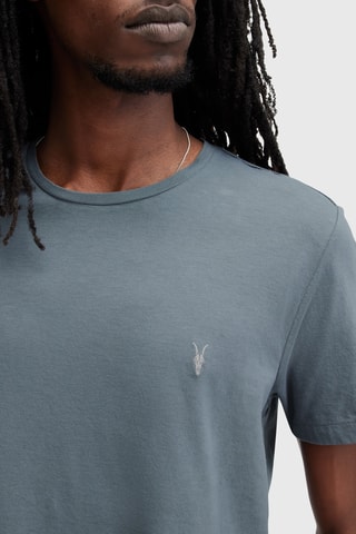 T-shirt slim en coton biologique - Bleu-gris