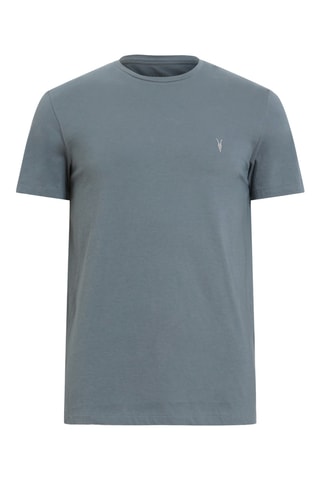 T-shirt slim en coton biologique - Bleu-gris