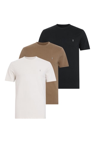 3 t-shirts slim en coton biologique Disarm - Beige et noir