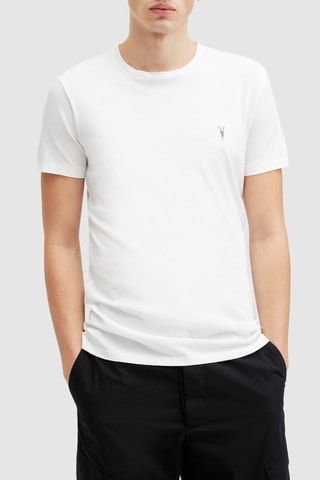 3 t-shirts slim en coton biologique Statten - Bleu clair et blanc