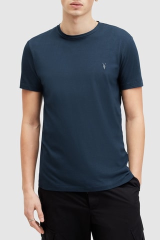 3 t-shirts slim en coton biologique Statten - Bleu clair et blanc